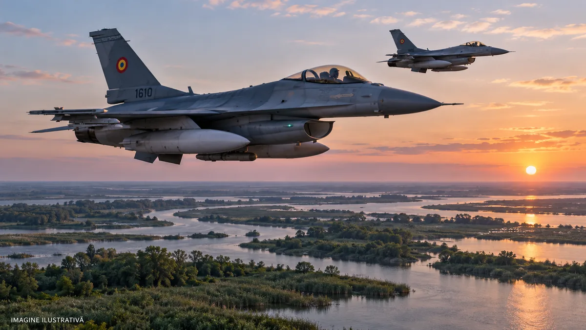 F-16 ridicate de la sol după detectarea unor ținte aeriene lângă România. RO-Alert în nordul județului Tulcea